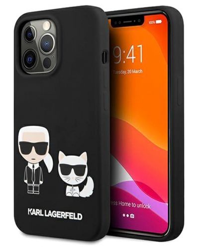 Калъф Karl Lagerfeld - Karl and Choupette, iPhone 13 Pro, черен - 2